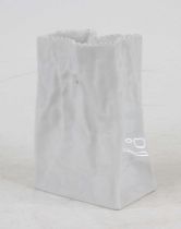 Tapio Wirkkala for Rosenthal, a white glazed paper bag vase, height 15cm