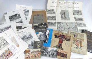 A collection of postcards and ephemera relating to the 1907 Bury St Edmunds pageant, comprising real