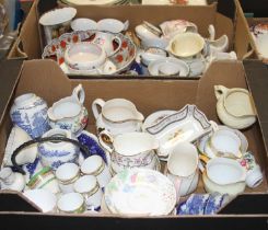 Two boxes of miscellaneous items to include Imari pattern bowl, Poole pottery bowl, Wedgwood trinket