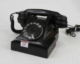 An early 20th century black cased Rotary telephone, height 14cm