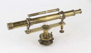 A late 19th century lacquered brass surveyor's theodolite, the arm inscribed Schmalcalder of London,