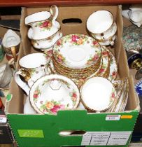 A collection of Royal Albert Old Country Roses pattern tea and dinner wares to include teapot, tea