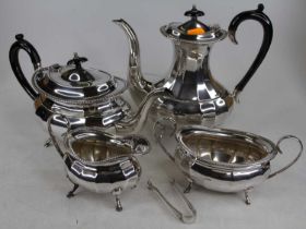 A Hearts Sheffield plated four piece tea and coffee service