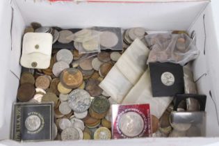 Great Britain and World a large collection of various world coinage to include commerative, silver