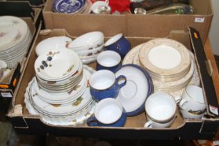 A box of mixed table wares to include Royal Worcester Evesham flan dishes, hors oeuvre dishes, Royal