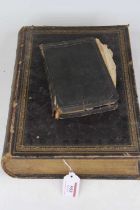 A Victorian illustrated Devotional Family bible, bound in gilt tooled black leather, together with