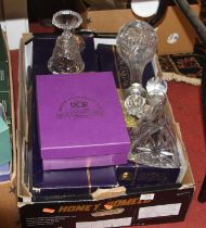 A collection of cut crystal, mainly boxed, to include Royal Crystal Rock Tuscan champagne flutes,