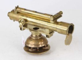 An early 20th century lacquered brass surveyor's theodolite, the arm engraved Baker, 244 High