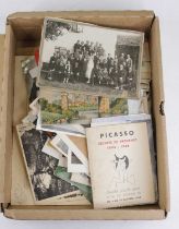 A collection of vintage postcards to include religious & art emphemera (Picasso) examples