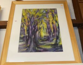 Betsy Smith - Through the trees, watercolour, signed lower right, 75 x 53cm