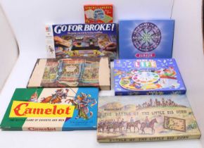 A collection of children's board games, with examples including The Battle of Little Big Horn,