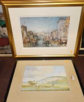 After J.M.W. Turner - The Rialto Bridge, limited edition print; and Whydale ploughing scene print (