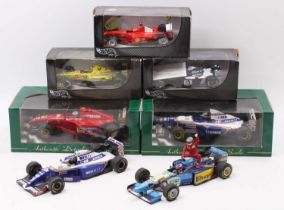 Hot Wheels and Heritage Racing 1/18th and 1/24th scale boxed and loose Formula 1 Racing Car group,
