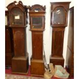 Five various mahogany and oak long case clock cases, each circa 1800, together with a collection