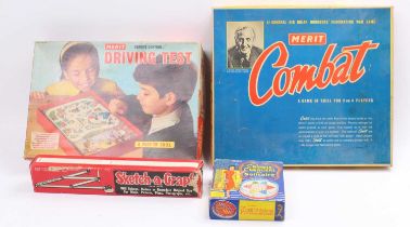 A collection of children's games to include a boxed Merit Driving Test Game, Chinese Chequers &