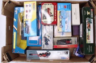 A tray of mixed modern issue diecasts, with examples including a Corgi Classics Leyland Petrol