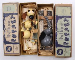 2 boxed vintage Pelham Puppets, with one being an Elephant, and the second a Dog Elephant – some