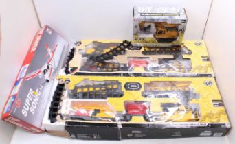 A collection of Caterpillar and earth moving related toys & collectables to include a Supersonic R/C