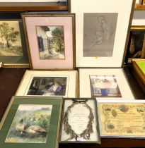 Assorted 20th century watercolours, to include still life with flowers in a stoneware tankard,