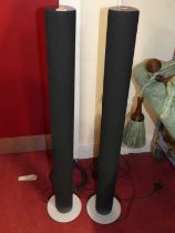 A pair of contemporary Bang & Olufsen freestanding speakers, height 111cm