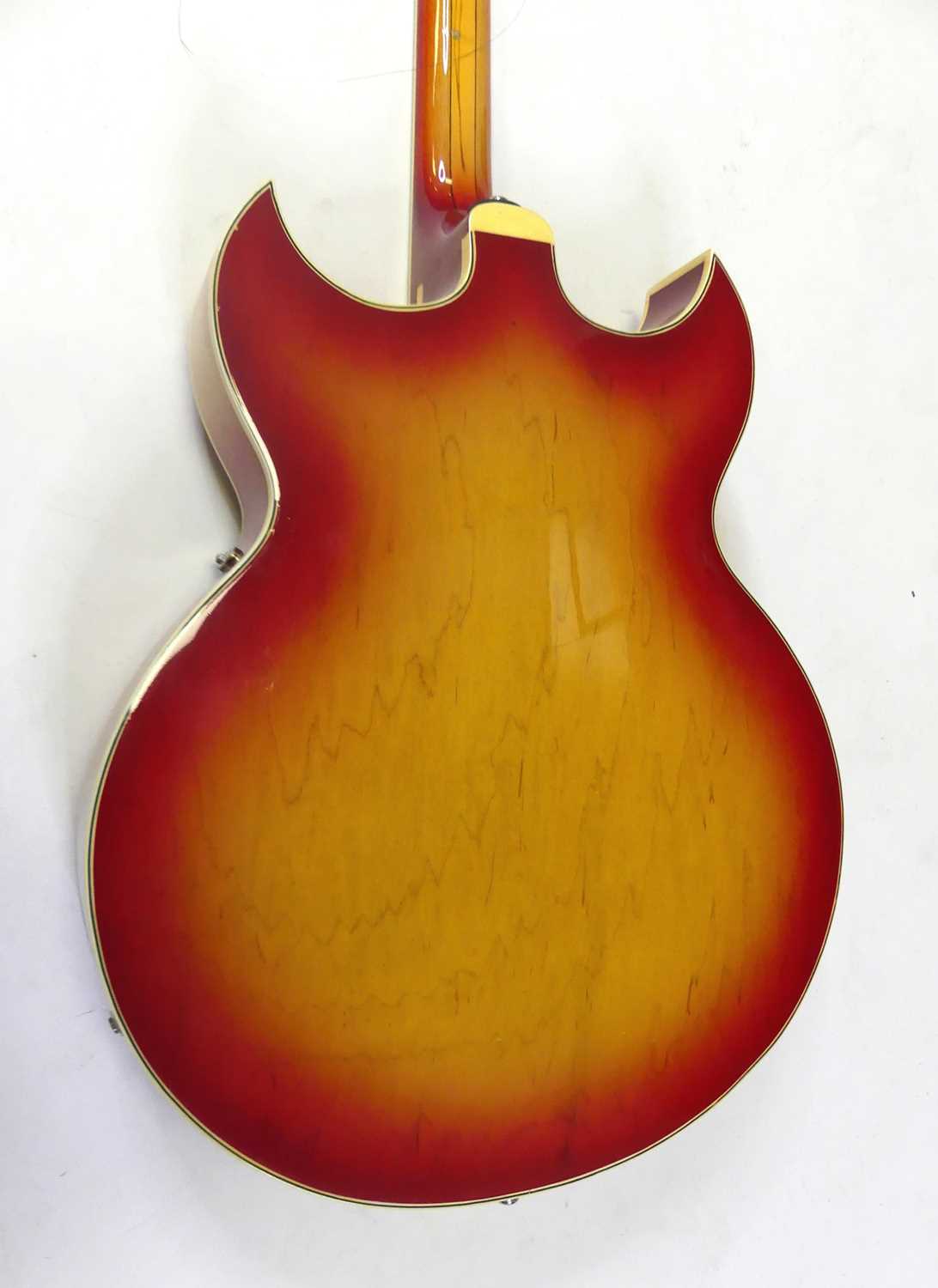 A 1960's Shaftesbury model 3264 hollow body electric guitar, the laminated maple body in cherry - Image 3 of 9