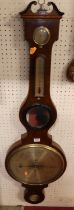 A 19th century mahogany four dial wheel barometer
