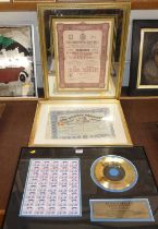 Elvis Presley Return to Sender 10th anniversary gold plated record, with postage stamp sheet, in