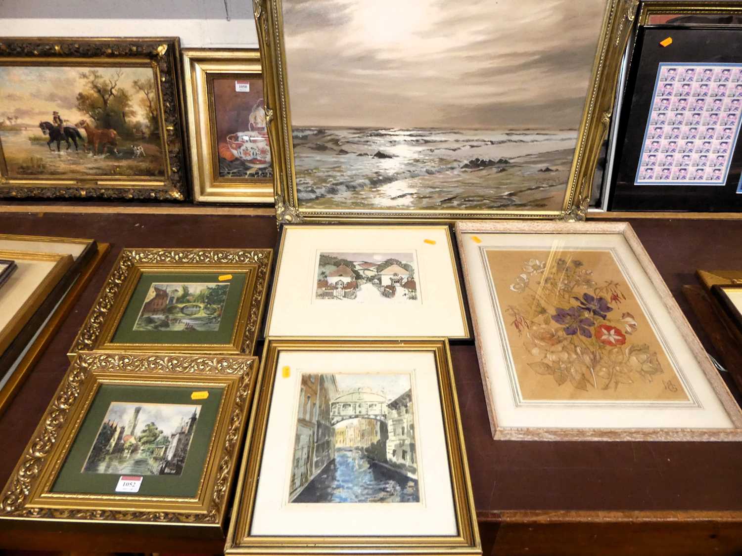 Assorted pictures and prints to include Bernard P. Lawlor - Seascape oil on canvas etc