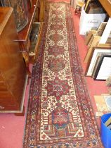 A Persian woollen hamedan hall runner, 450 x 93cm Overall very good with minor wear to edges.Colours