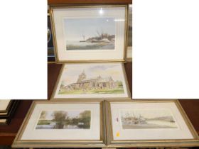 M.C. Alexander - Pin Mill, Suffolk, limited edition print, signed in pencil to the margin and
