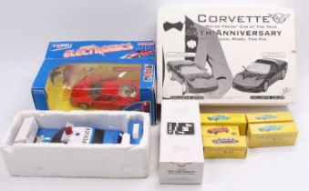 A collection of mixed diecast and vehicles including a Corgi Toys Super Electronics Ferrari F40, 5