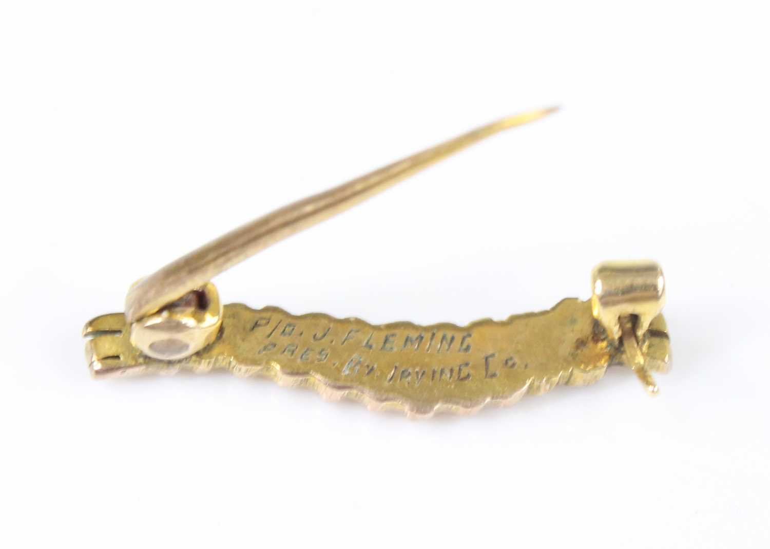 Attributed to Flying Officer John Fleming R.A.F 605 Squadron. A yellow metal Caterpillar Club pin - Image 4 of 10
