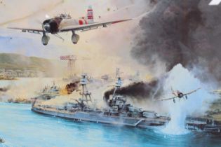 After Robert Taylor, (b.1946), Remember Pearl Harbour The Attack On The USS Nevada, limited