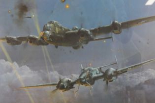 After Robert Taylor, (b.1946), Lancaster Under Attack, limited edition print no.36/650, signed in