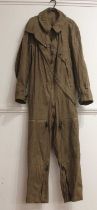 A German Third Reich Luftwaffe Summer one piece flight suit, in speckled canvas cloth with large