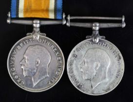 Two WW I British War medals, naming 302137 PTE. H.A. LAYTON. A. & S. H., and L.Z. 4540 R.G. KIRBY.