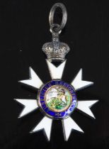 The Most Distinguished Order of St Michael and St George, a Companion's neck badge (C.M.G.),