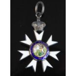 The Most Distinguished Order of St Michael and St George, a Companion's neck badge (C.M.G.),