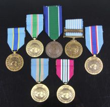 A collection of seven United Nations medals, to include United Nations Interim Force In Lebanon,