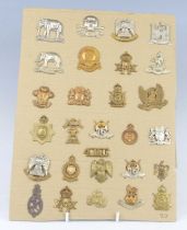 A collection of cap badges and insignia, to include 19th Prince of Wales Own Hussars, The