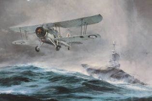 After Robert Taylor, (b.1946), Launch Against The Bismarck, limited edition print, signed in