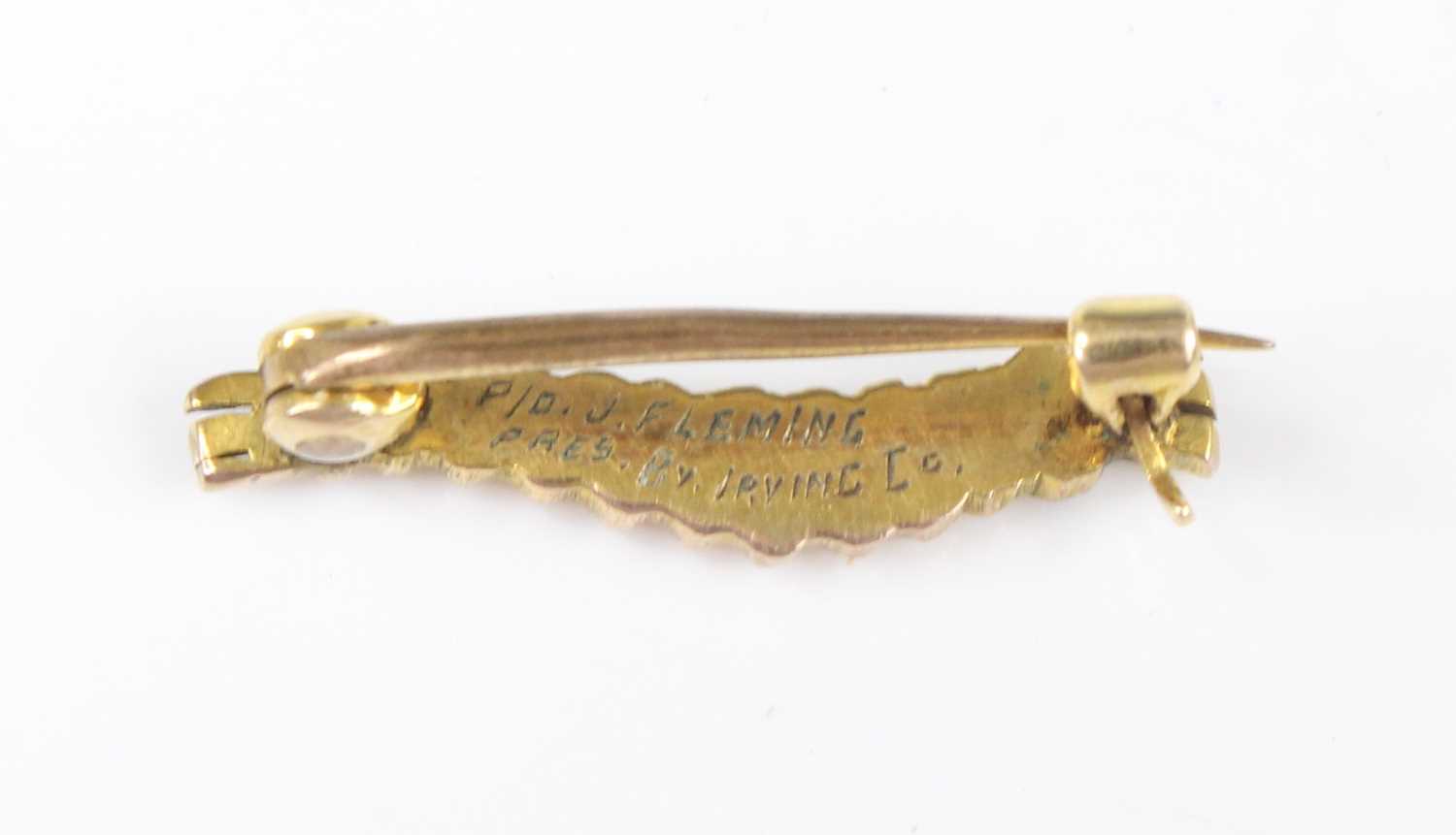 Attributed to Flying Officer John Fleming R.A.F 605 Squadron. A yellow metal Caterpillar Club pin - Image 3 of 10