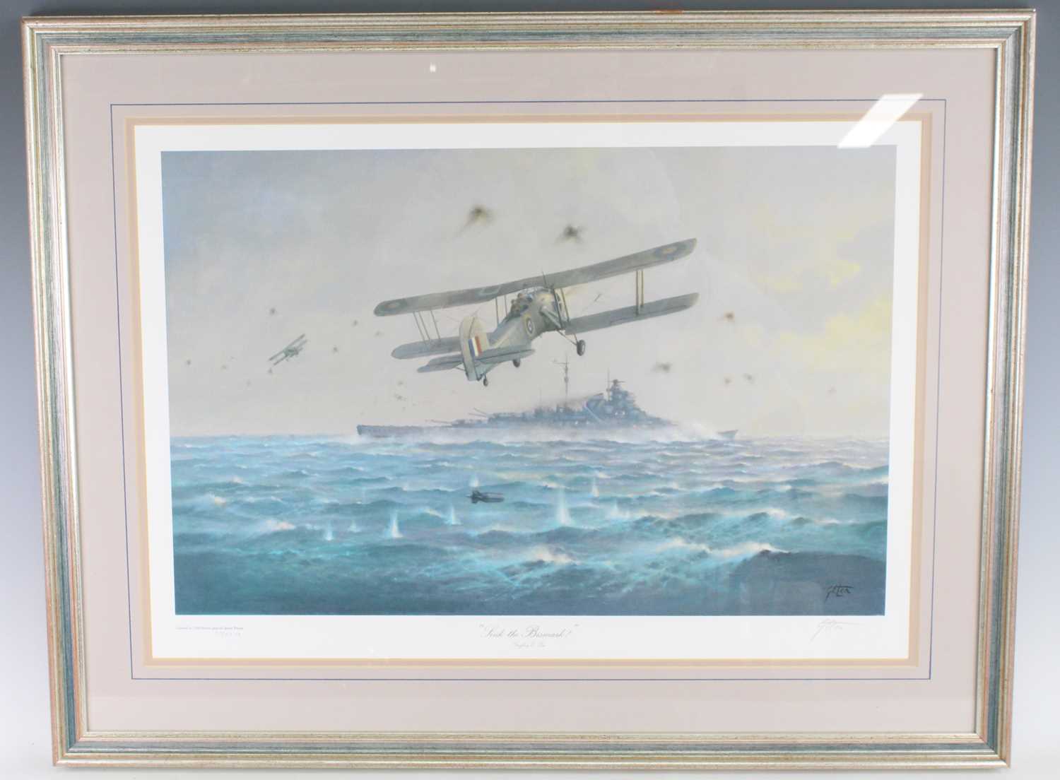 After Geoffrey E. Lea, (b.1938), Sink The Bismarck, signed artists proof no.27/50. 44 x 62cm. - Image 2 of 2