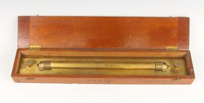 A lacquered brass military parallel rolling rule, marked Charles Smith, Clerkenwell H O 551 with War