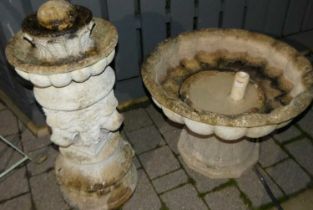 A composite garden scallop shell water feature dia. 67cm, comprised of two sections, max height