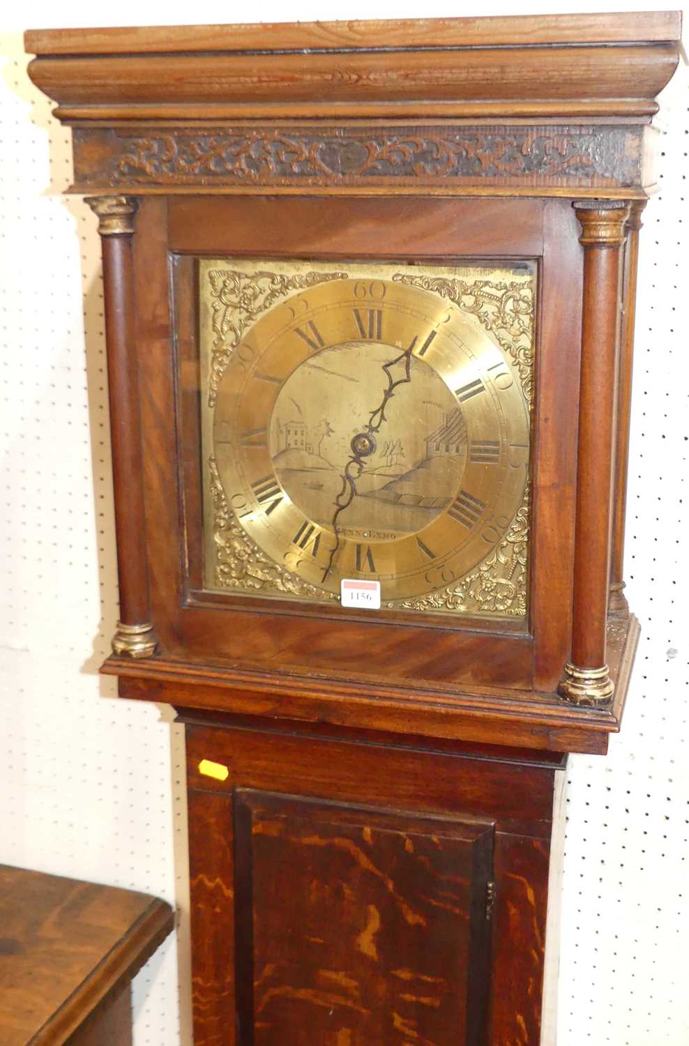 A circa 1800 provincial oak and mahogany cross banded long case clock, having a brass dial, signed - Image 2 of 3