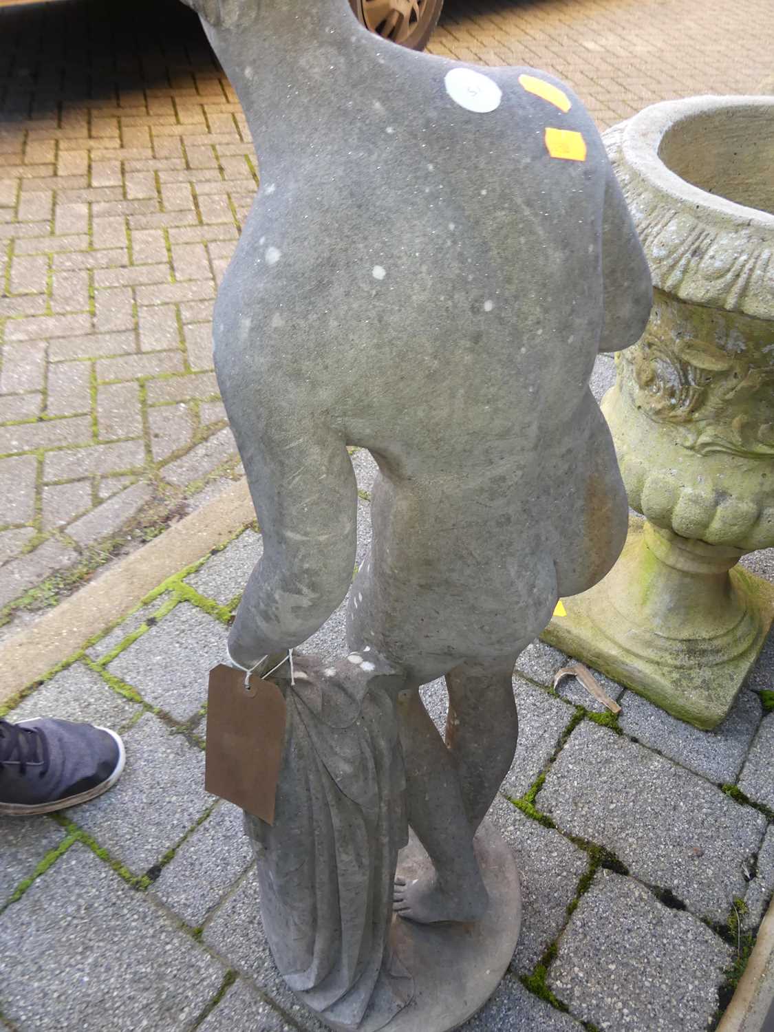 A reconstituted stone standing statue of the nude Diana holding an apple, height 89cm Appears in - Image 9 of 9