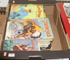 One box of hardback books and annuals to include Crackerjack, Black Arrow, Lone Ranger, and othes