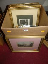 Assorted prints, to include county map of Devonshire, topographical engravings etc