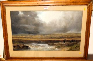 H M Calvert - On the Esk, watercolour heightened with white, signed and dated 1882 lower right, 39 x